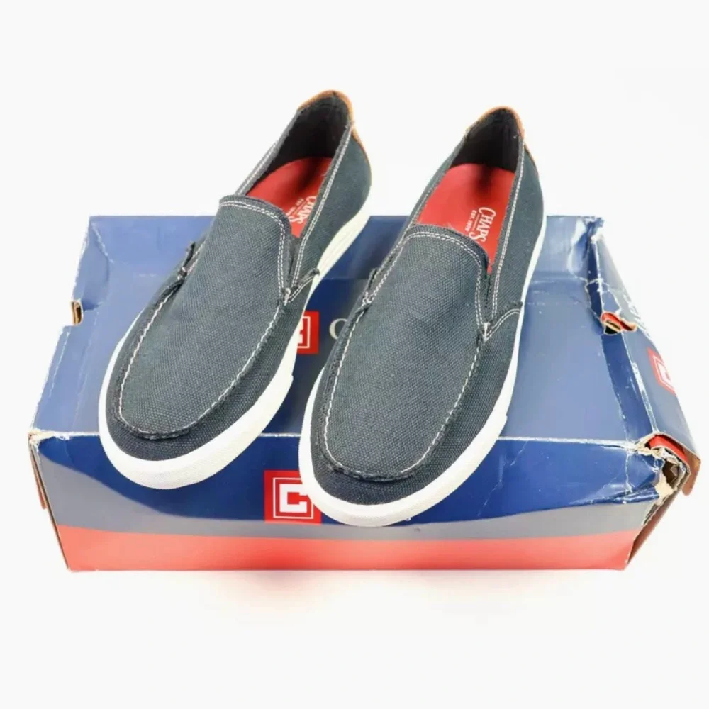 - Chaps Sz 10 Navy Canvas Slip-On Loafers! NEW!